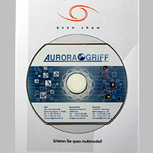 Nahaufnahme einer CD. Darauf steht: Aurora Griff.